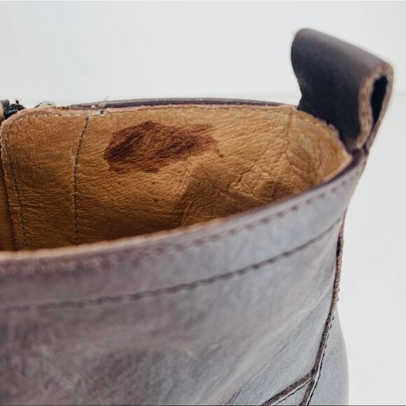 Anthropologie Biala Alyssa Brown Wedge Bootie Size 10 Luxury Leather Lace & Zip - Picture 6 of 16